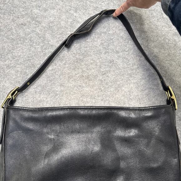 Vintage Genuine Coach 9213 Black Leather Shoulder BAG Medium Hobo - Picture 8 of 12
